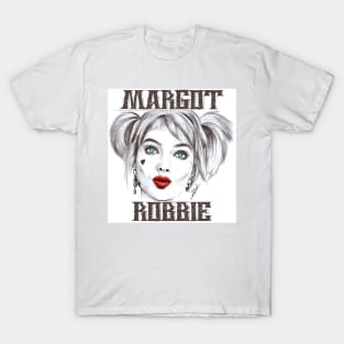 Margot Robbie hand drawing graphic design and illustration by ironpalette T-Shirt